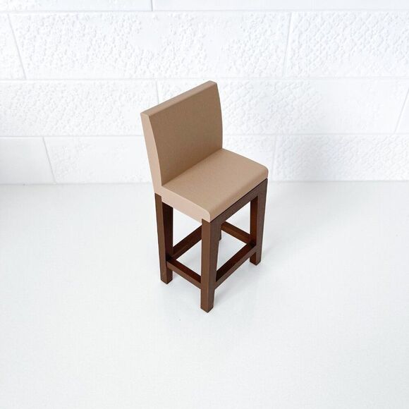 Miniature Barbie Bistro Brown Table 4 Chairs 3D Printed Dollhouse Furniture - Picture 5 of 6